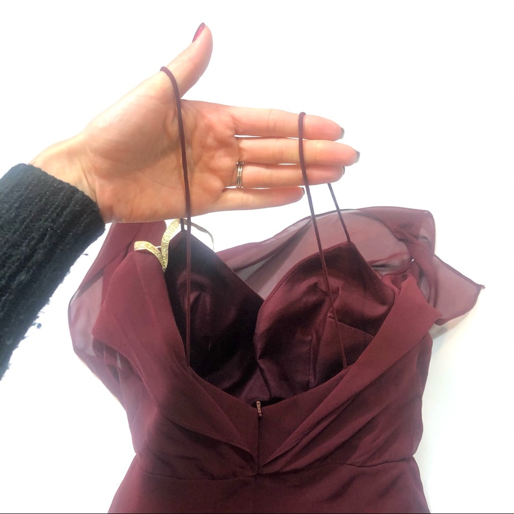 Jenny Yoo Bridemade Merlot chiffon maxi dress - Picture 11 of 13